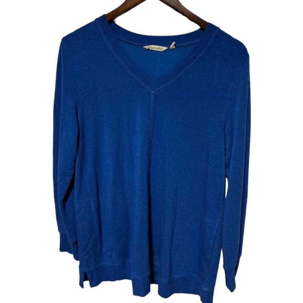 Women's Soft Surroundings Blue Pullover Size Medium